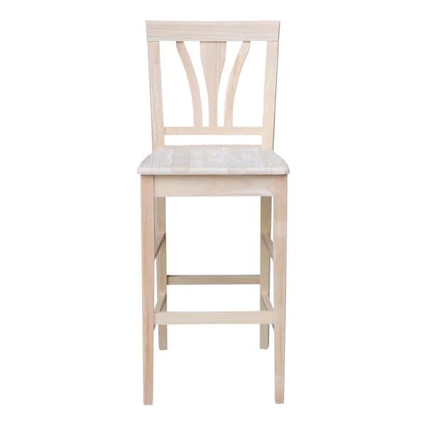 International Concepts 30 in. Unfinished Wood Bar Stool