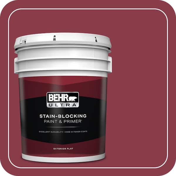BEHR ULTRA 5 gal. #130D-7 Cranapple Flat Exterior Paint & Primer