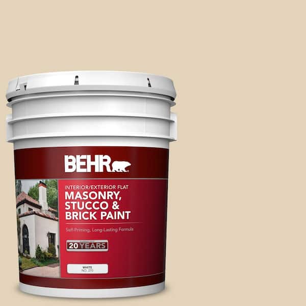 5 gal. #BXC-50 Stucco White Flat Interior/Exterior Masonry, Stucco and Brick Paint