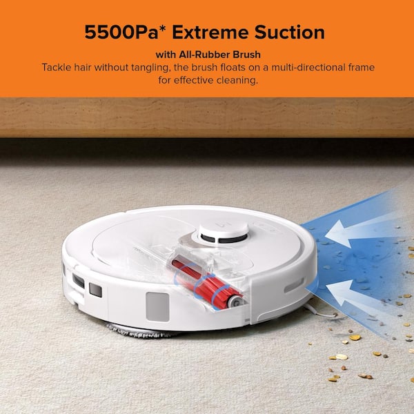 Q Revo Robotic Vacuum and Mop with Smart Navigation, Self-Emptying,  Self-Drying, Multisurface in White