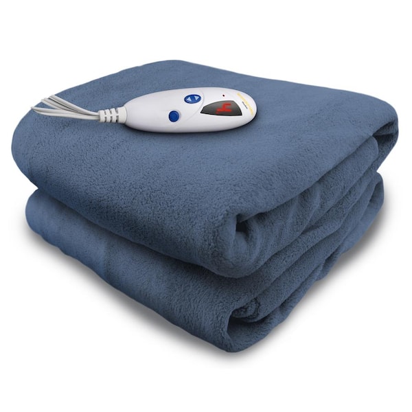 Biddeford Blankets 4460 Series Denim 50 in. x 62 in. Micro Plush Heated Throw