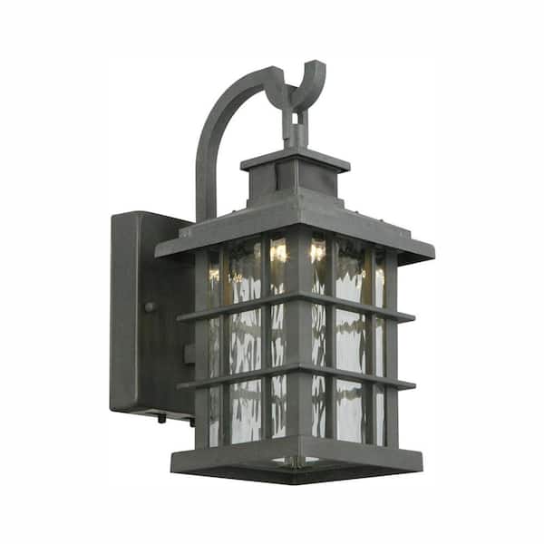 Home Decorators Collection Summit Ridge 12.25 in. Zinc Motion Sensor Integrated LED Outdoor Wall Light Lantern Sconce