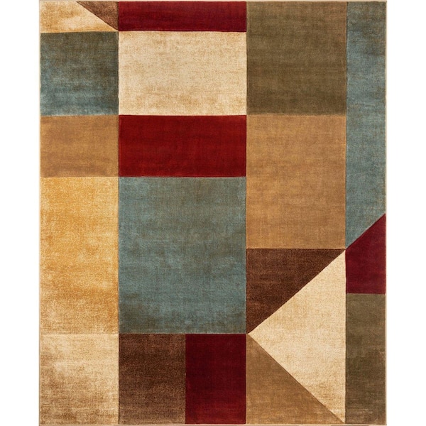 Good Vibes Marcia Modern, Geometric Blocks, Multi 5 ft. 3 in. x 7 ft. 3 in., Area Rug