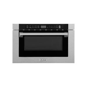 24 in. 1.2 cu. Ft. 1000 Watt Microwave Drawer with Traditional Handle in Fingerprint Resistant Stainless Steel