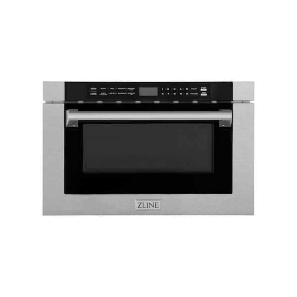 ZLINE Kitchen and Bath 24 in. 1000-Watt Built-In Microwave Drawer in Fingerprint Resistant Stainless Steel & Traditional Handle