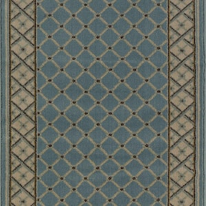 Stratford Bedford Light Blue 33 in. x Your Choice Length Stair Runner Rug