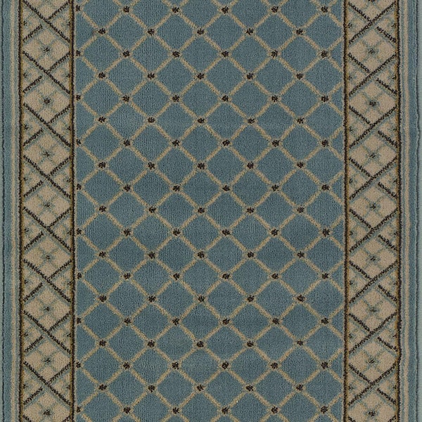Natco Stratford Bedford Light Blue 33 in. x Your Choice Length Stair Runner Rug