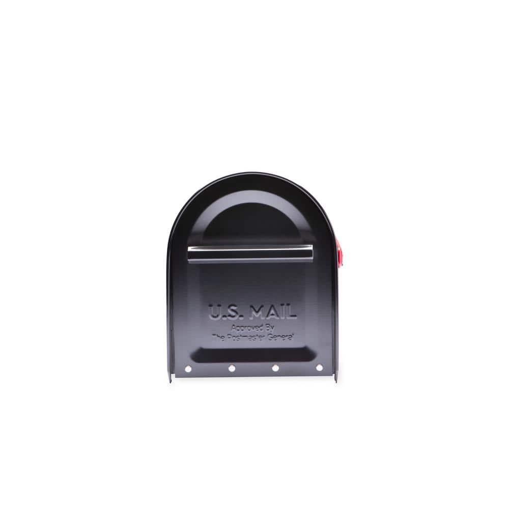 Large Black Powder Coated Steel Post Mount Mailbox
