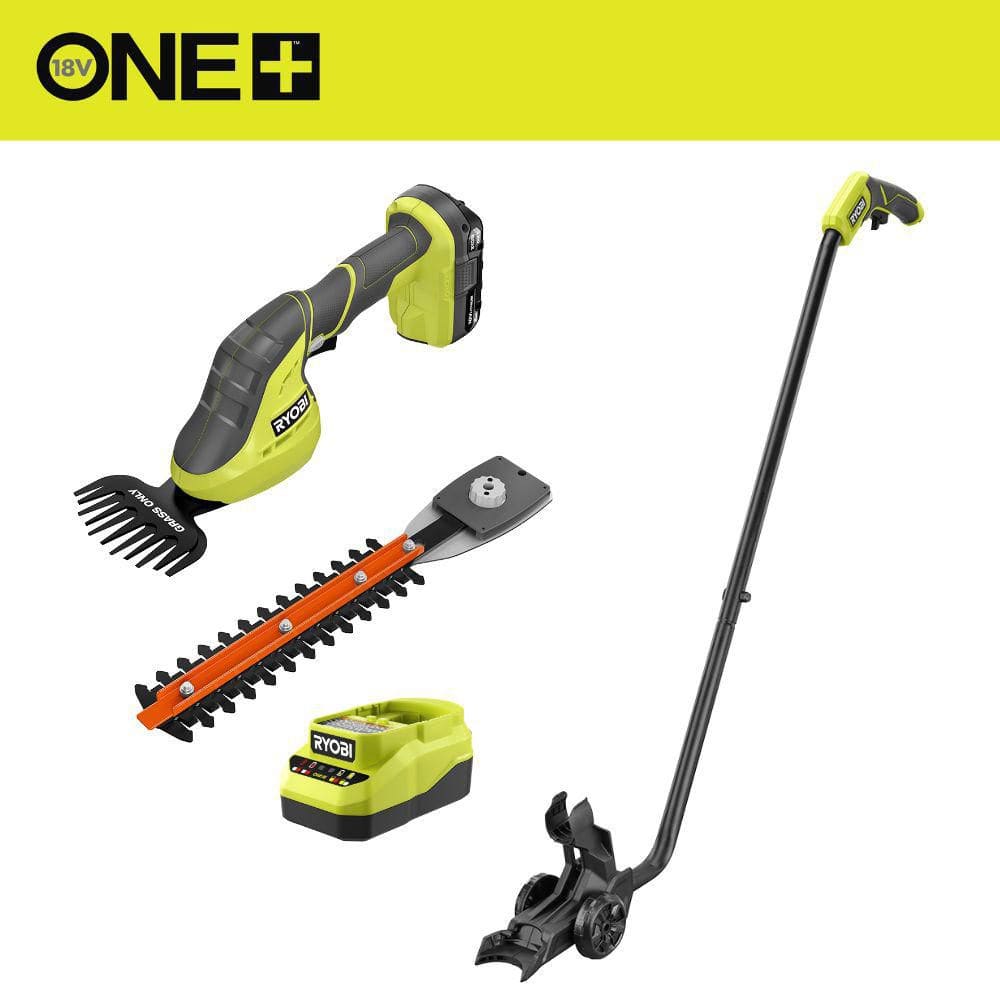 RYOBI ONE+ 18V Cordless Grass Shear and Shrubber Trimmer with
