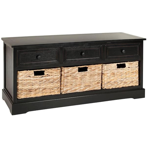 Safavieh Damien Coastal Distressed/Black Storage Bench Safavieh Damien Coastal Distressed/Black Storage Bench