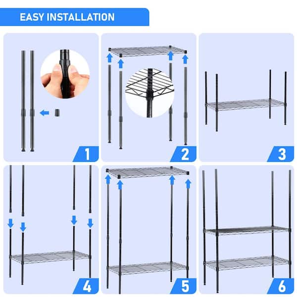 Siavonce 5-Shelf Heavy Duty Shelving Unit, Pantry Organizer Wire