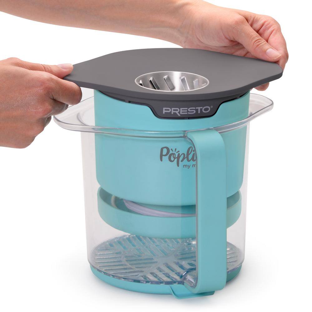 Aqua Compact Hot Air Popcorn Popper with Serving Bowl