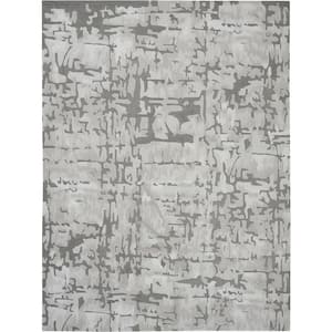 Symmetry Ivory/Taupe 9 ft. x 12 ft. Abstract Contemporary Area Rug