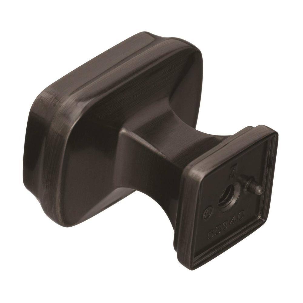 Gunmetal Rectangular Cabinet Knob with Mounting Hardware
