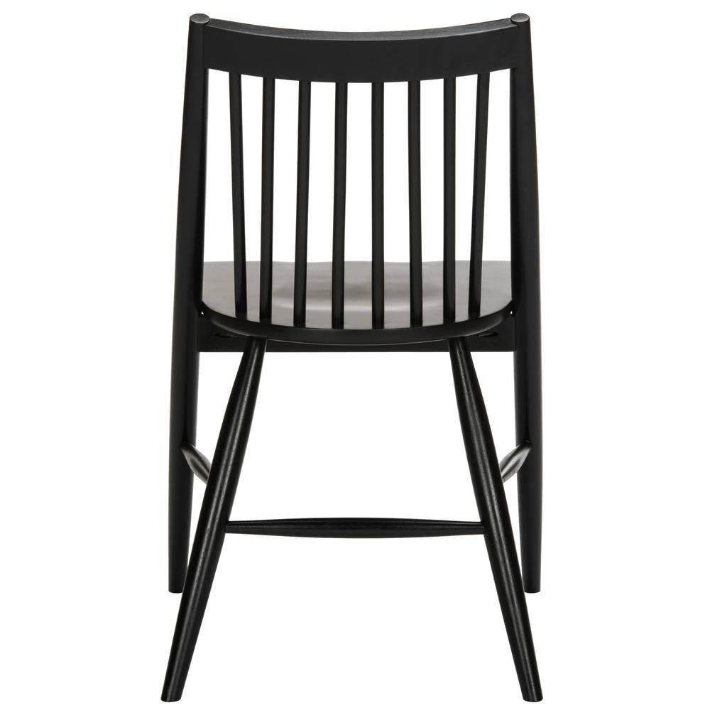 Black Wood Windsor Slat Back Dining Chair Set