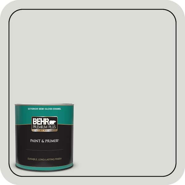 BEHR PREMIUM PLUS 1 qt. #BWC-29 Silver Feather Semi-Gloss Enamel Exterior Paint & Primer