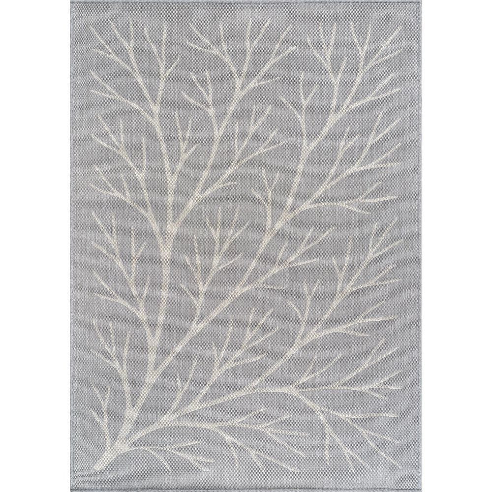 Flora Gray 10 ft. x 14 ft. Coral Branch Washable Indoor Outdoor Area Rug price history on PriceWatchPro