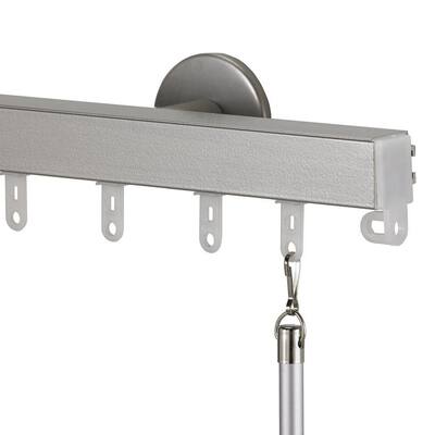 Nexgen Pro 72 in. Non-Adjustable Traverse Window Curtain Rod Set in Silver