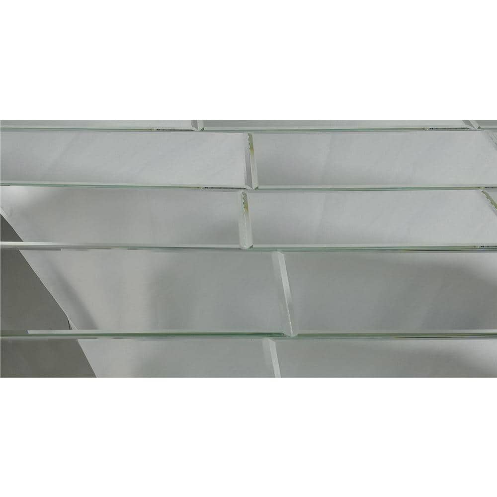 Reflections 12" x 24" Silver Mirrored Glass Subway Wall Tile