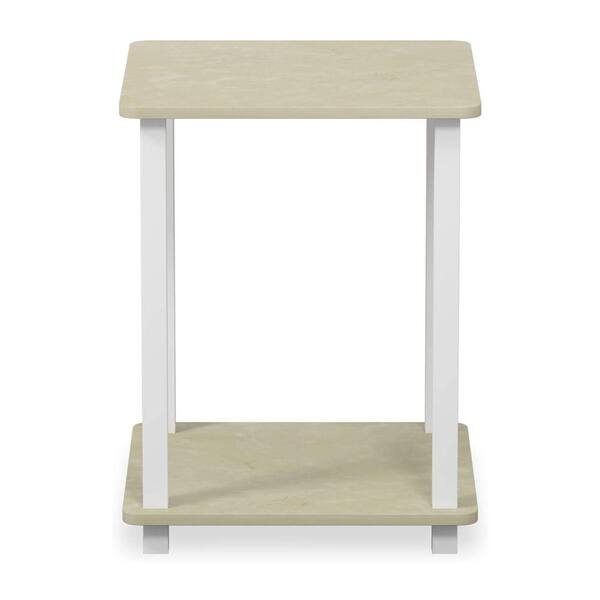Unbranded 15.6 in. Cream Square Simplistic Wooden Sturdy Flat Top Home Decor End Tables (2 Pack)