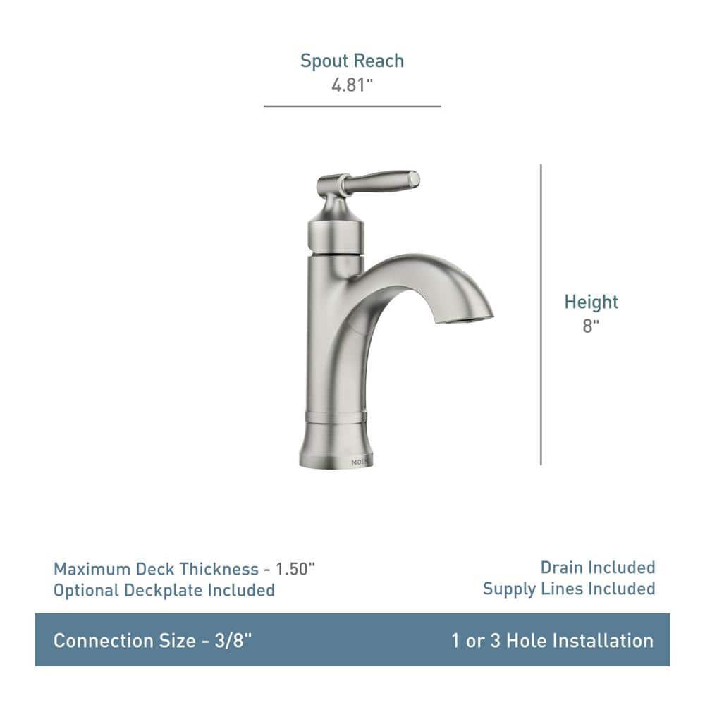 Halle Brushed Nickel Single Handle Bathroom Faucet