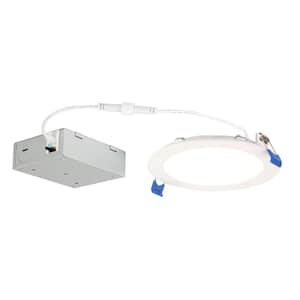 Slim 5 in. Selectable New Construction & Remodel IC Rated Canless Integrated LED Recessed Light Kit for Shallow Ceiling