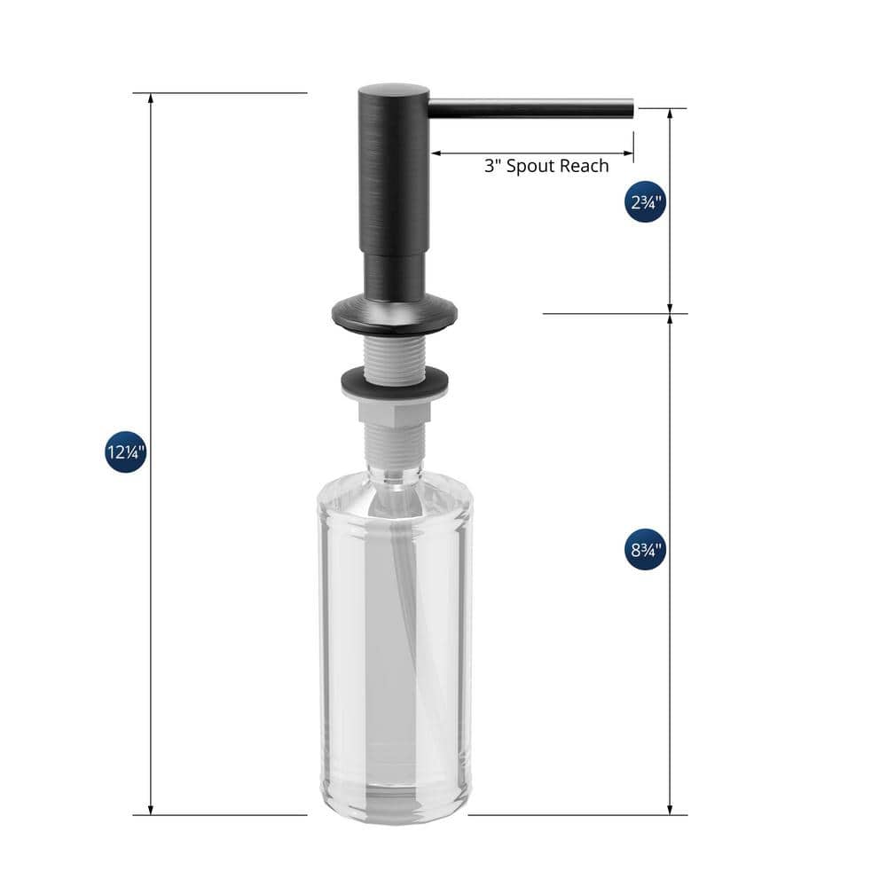 Gunmetal Gray Brass and Plastic Kitchen Soap Dispenser