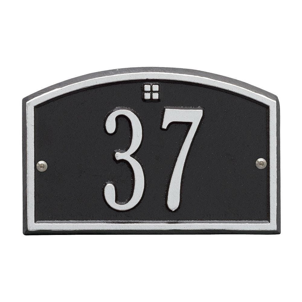 Cape Charles Rectangular Black/Silver Petite Wall 1-Line Address Plaque price history on PriceWatchPro
