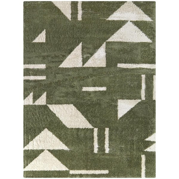 Johan Green 4 ft. x 6 ft. Geometric Area Rug