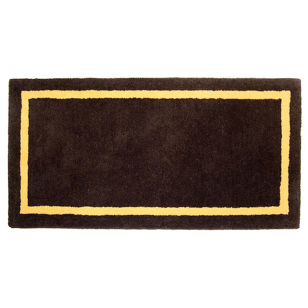 ACHLA DESIGNS 2 ft. x 4 ft. Contemporary Rectangular Hearth Rug, Deep Taupe