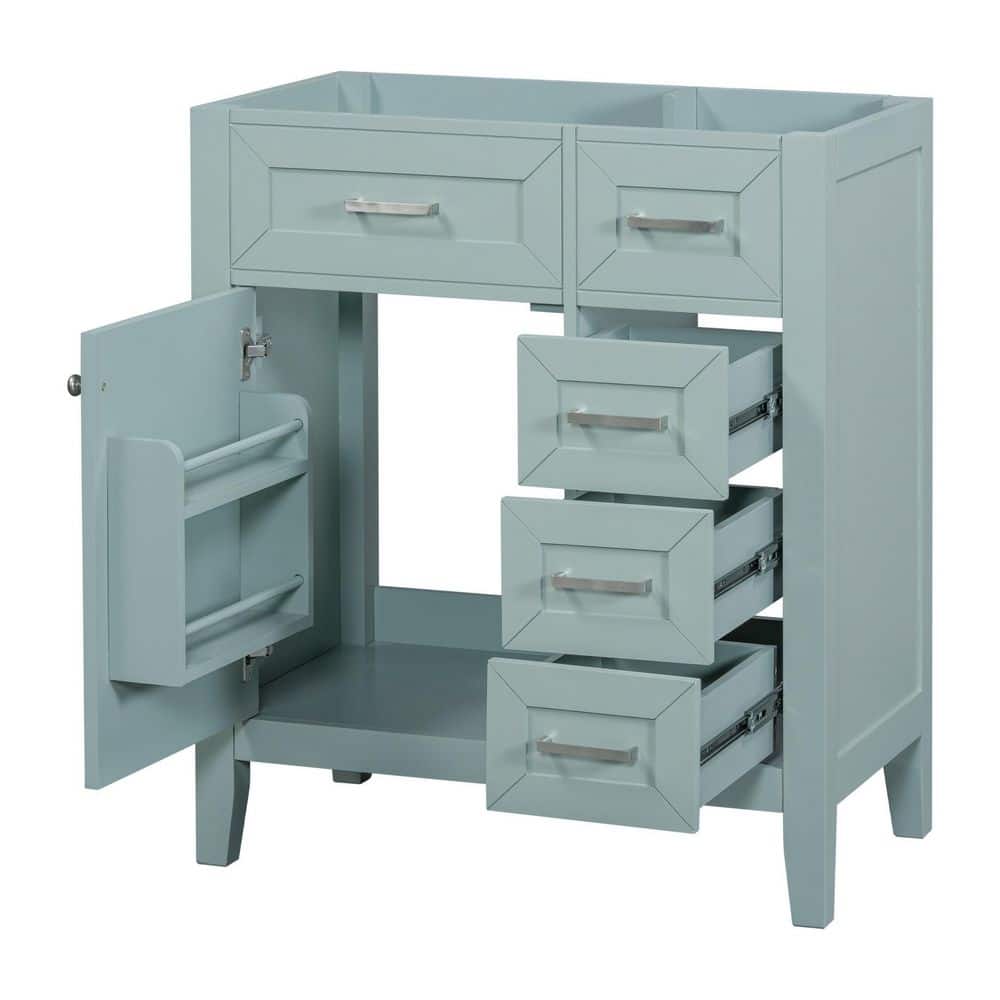 29.52 in. W Bath Vanity Cabinet without Top in Green with 3 Drawers, Unassembled