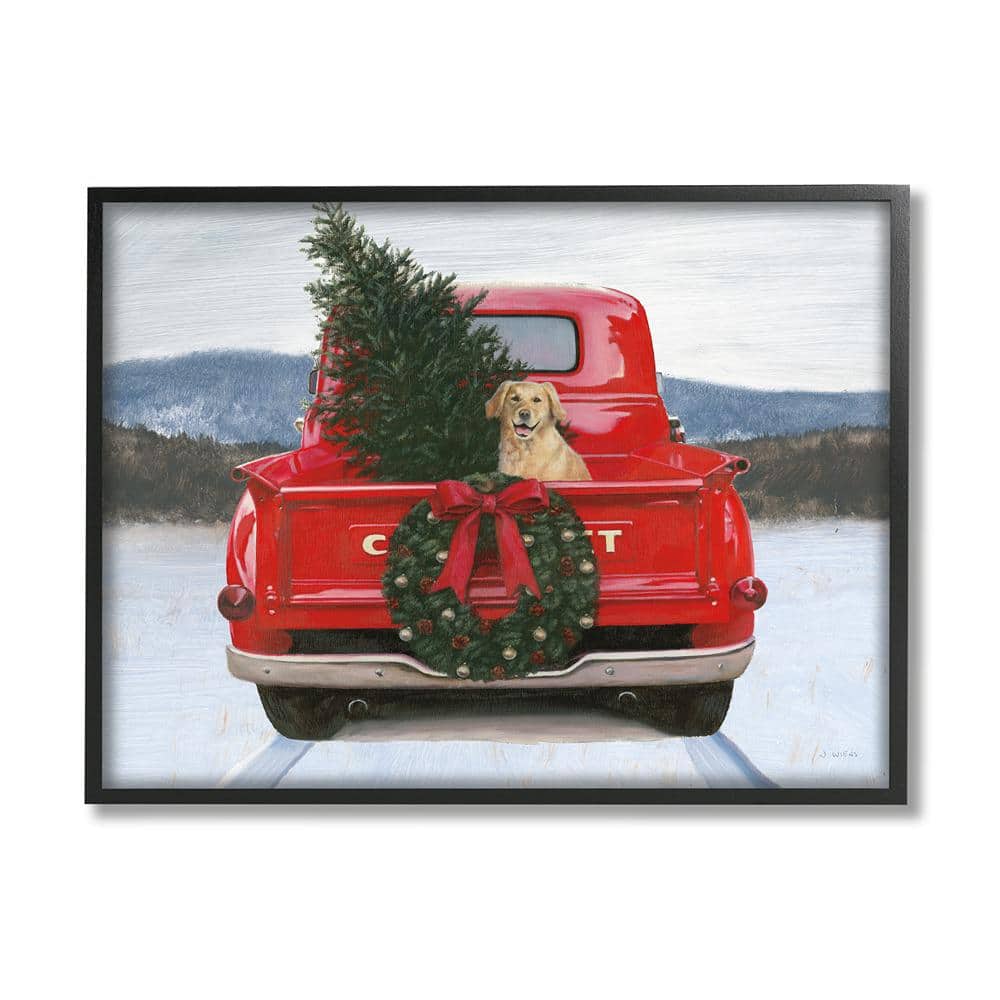Holiday Tree in Truck by James Wiens 1-Piece Framed Graphic Print Travel Poster Art Print 20 in. x 16 in. price history on PriceWatchPro