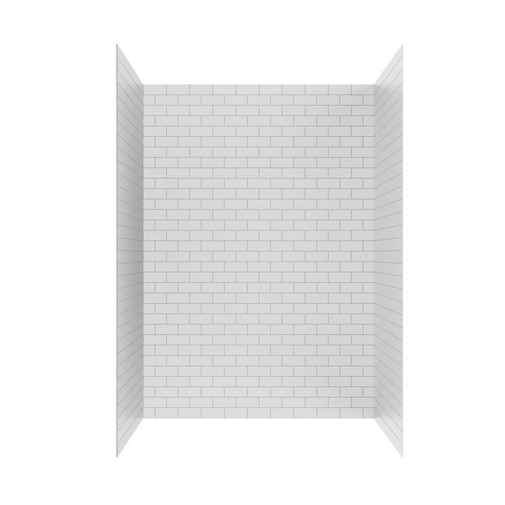 Metro 60 in. W x 36 in. D x 80 in. H Acrylic Shower Surround, 3 Panels, Gloss White Tile price history on PriceWatchPro