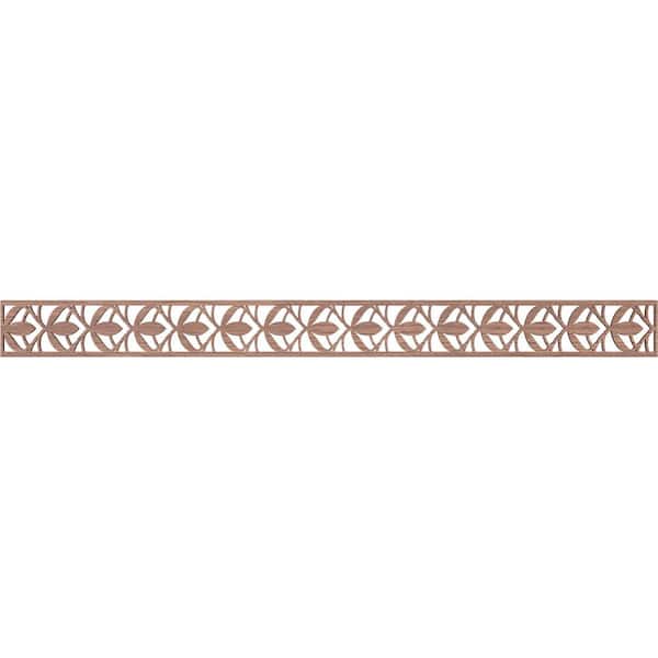 Ekena Millwork Salem Fretwork 0.25 in. D x 46.375 in. W x 4 in. L Walnut Wood Panel Moulding