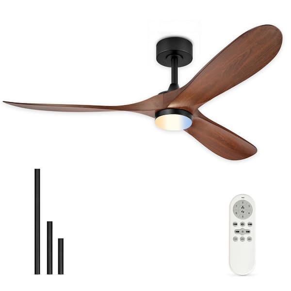 60 in. Matte Black Indoor Ceiling Fan with Dimmable LED Light and Remote, DC Motor, ETL Safety Certified