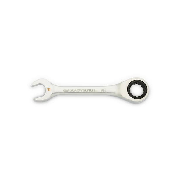 GEARWRENCH 11 mm 90-Tooth 12 Point Stubby Ratcheting Combination Wrench