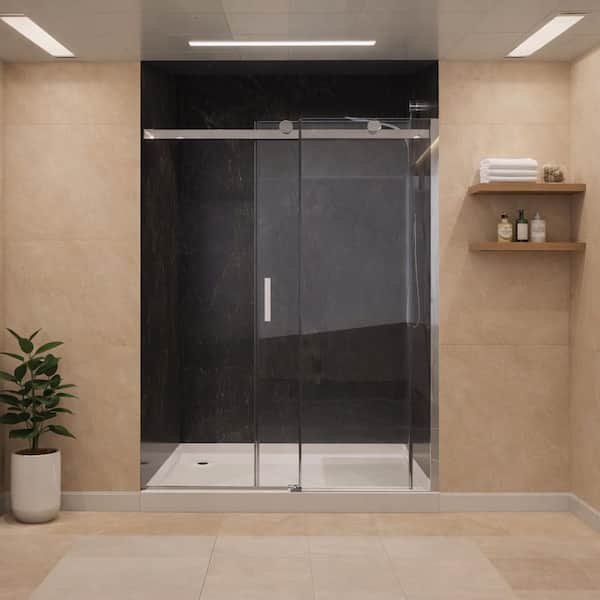 ANZZI SDHDXs 76 in. x 50-54 in. Frameless Sliding Shower Door in