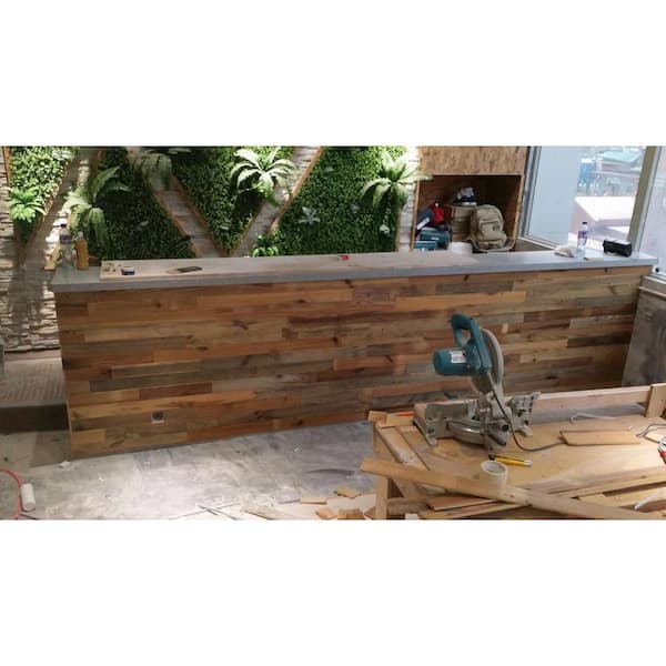 Ejoy 59 in. x 4.8 in. x 0.4 in. Rustic Look Weathered Reclaimed Barn Wood  Panels (Set of 6-Piece) ReclaimWood_59x4.8x0.4_6pc - The Home Depot