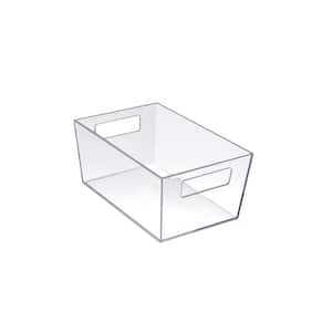 9 in. W x 6 in. D x 4 in. H Small Organizer Storage Bins with Handle Clear Color (Pack of 4)