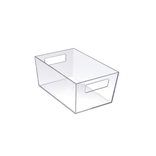 Azar Displays 9 in. W x 6 in. D x 4 in. H Small Organizer Storage Bins with Handle Clear Color (Pack of 4)