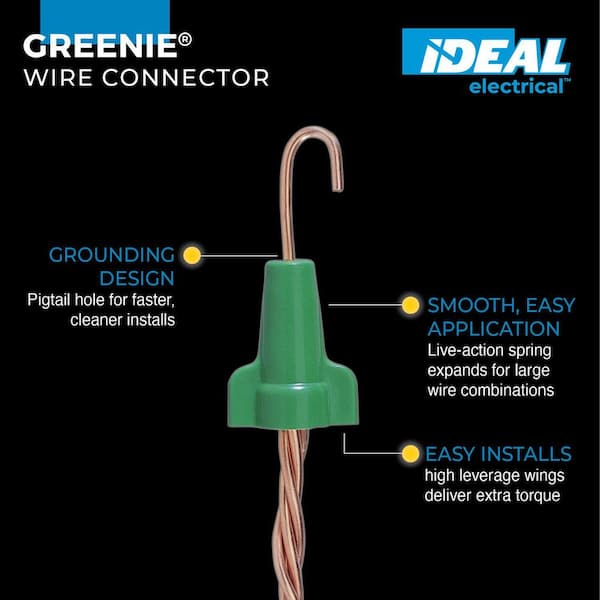 Winged Ground Wire Connectors Nuts With Hole 350 Pcs Green Wire