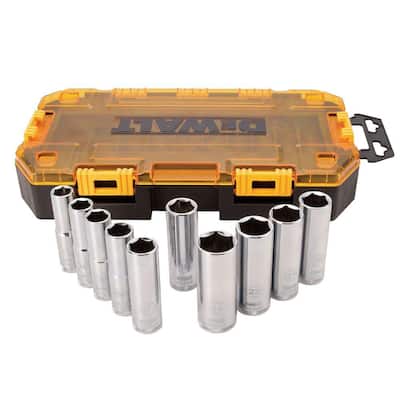 DEWALT 3/8 in. Drive Deep Combination Socket Set with Case (20-Piece ...