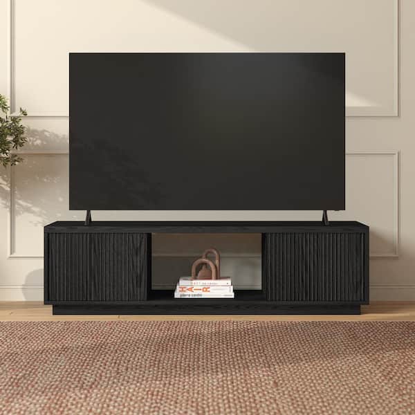 Reviews for Meyer&Cross Dorian 58 in. Black Grain TV Stand Fits
