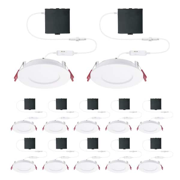 Photo 1 of 4 in. LED Slim 3 CCT Canless - White (12-Pack)