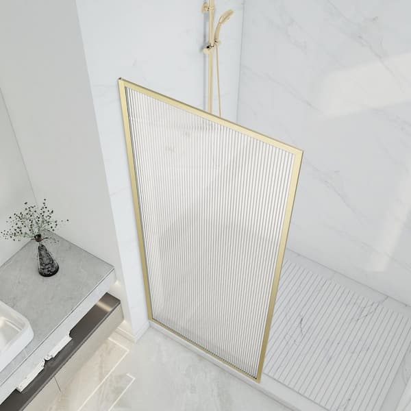 ANZZI Welle 34 in. W x 74 in. H Fixed Framed Shower Door in