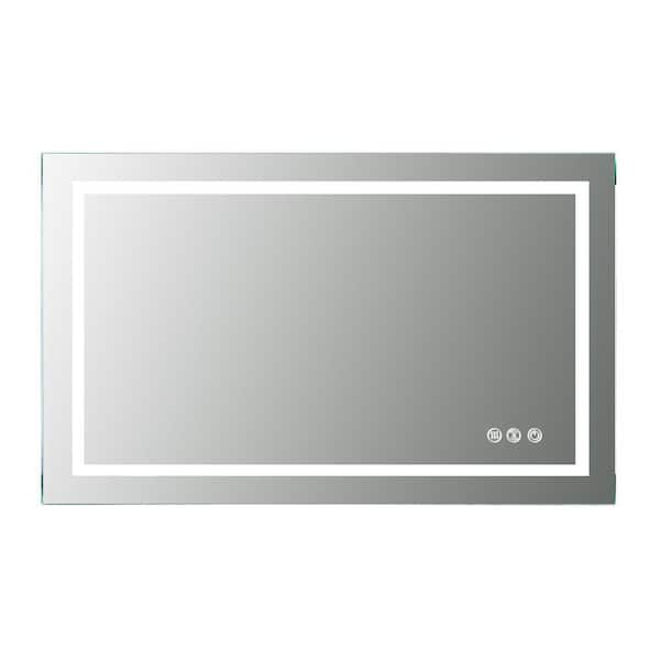 Unbranded 36 in. W x 24 in. H Rectangular Frameless LED Anti-Fog Wall Bathroom Vanity Mirror in Silver