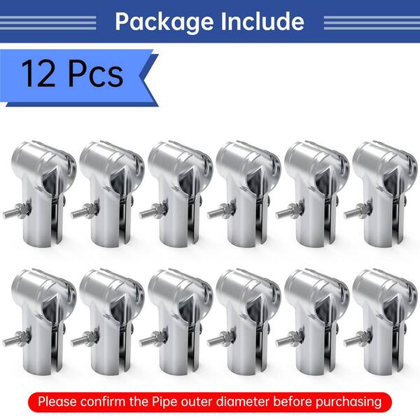 thumbnail image 2 of Uxcell 6Pcs T Pipe Clamp Connector, Structural Pipe Connector Chain Link Fence Clamp Stainless Steel Corner Fitting End Rails Clamp Fit OD 1 Inch( 25mm), Silver, Pipe Clamps - Canada 2 of 9
