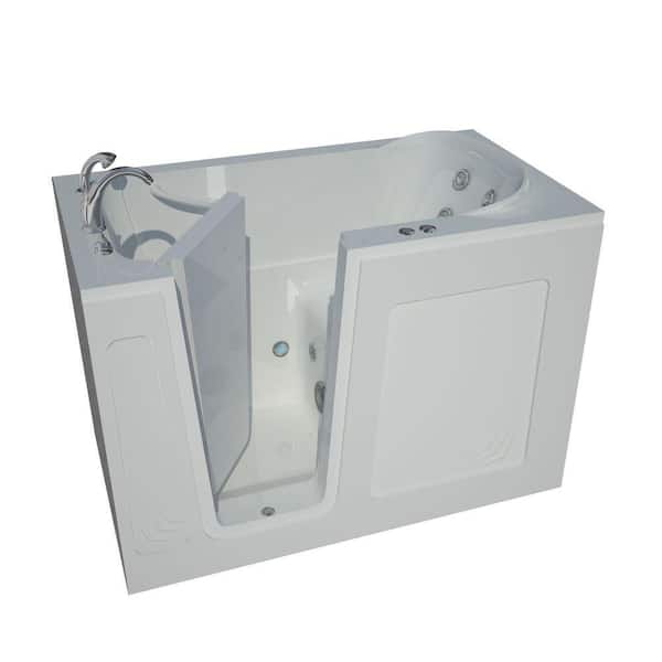 Universal Tubs Nova Heated 4.5 ft. Walk-In Whirlpool Bathtub in White with Chrome Trim