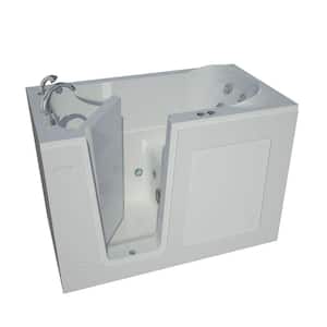 HD Series 54 in. Left Drain Quick Fill Walk-In Whirlpool Bath Tub with Powered Fast Drain in White