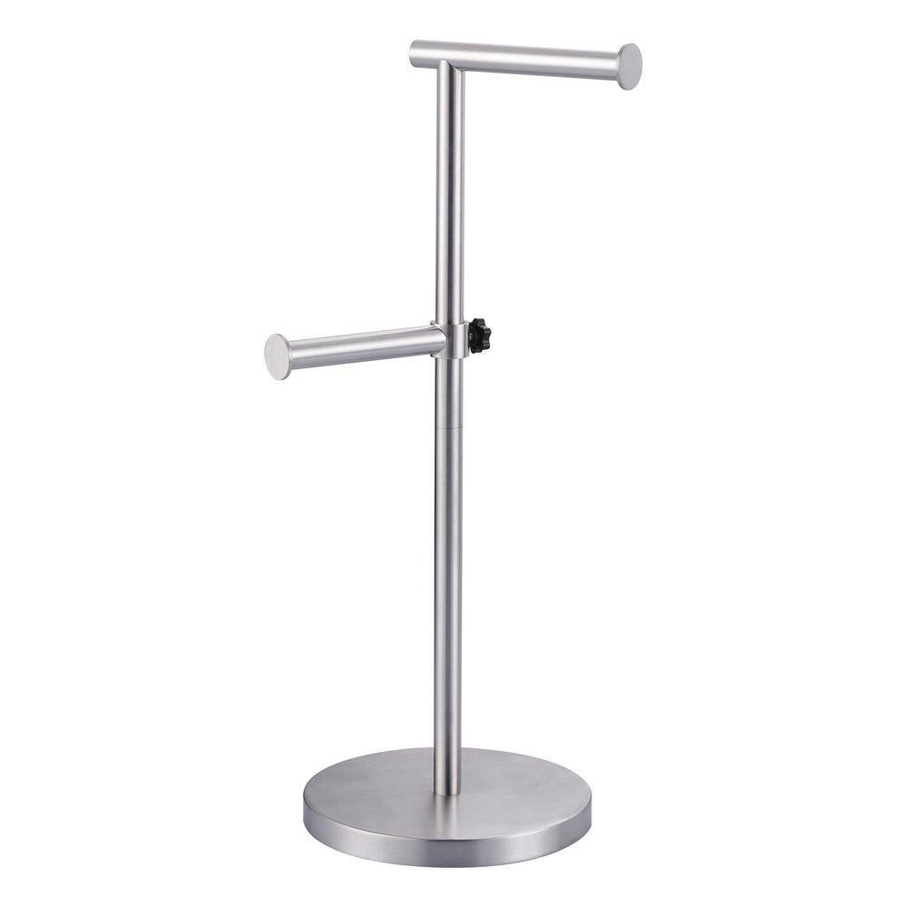 Freestading Floor-Mounted Double Post Toilet Paper Holder in Brushed Nickel price history on PriceWatchPro